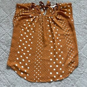 LC Lauren Conrad Tie Back Polka Dot Blouse‎ Women's Size M
